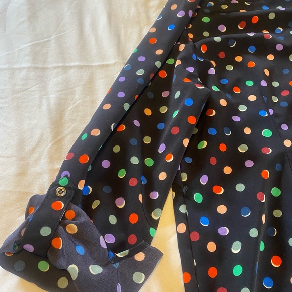 The Limited Ashton Polka Dot Knee Length Dress sz Large - Picture 4 of 6